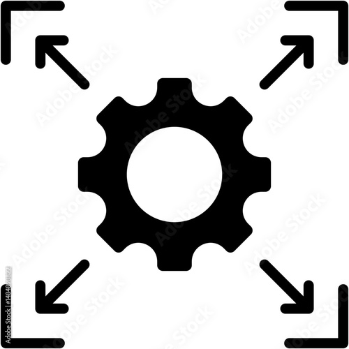 Scalability Solid Icon Vector Illustration