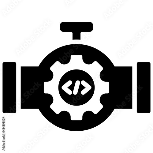 Release Pipeline Solid Icon Vector Illustration