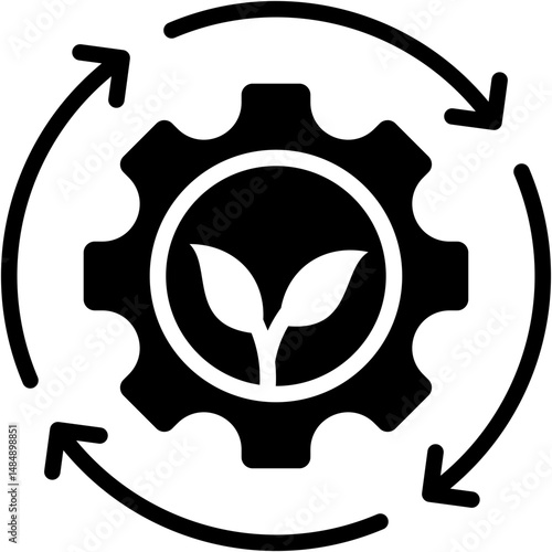 Environment Management Solid Icon Vector Illustration