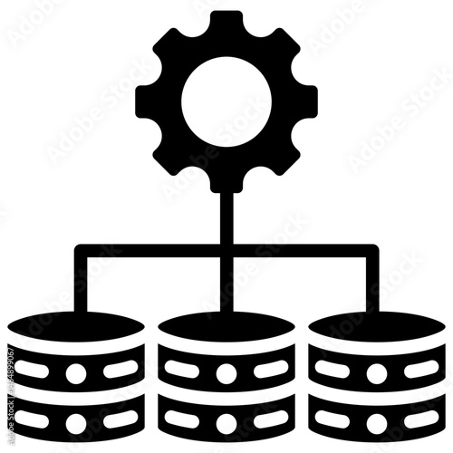 Infrastructure Scaling Solid Icon Vector Illustration
