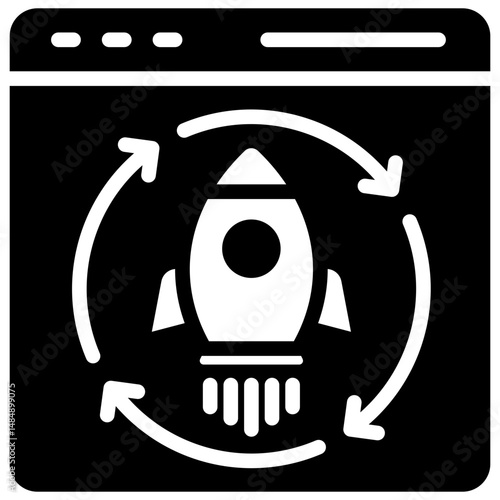 Automated Release Solid Icon Vector Illustration