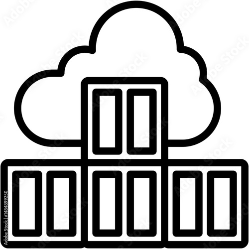 Containerization Lineal Icon Vector Illustration