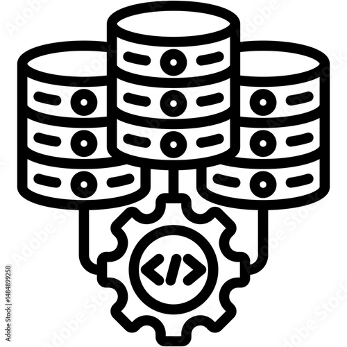 Infrastructure As Code Lineal Icon Vector Illustration