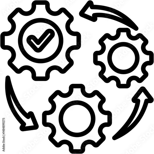 Automated Testing Lineal Icon Vector Illustration