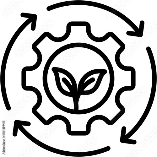 Environment Management Lineal Icon Vector Illustration