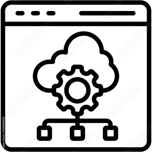 Cloud Computing Lineal Icon Vector Illustration