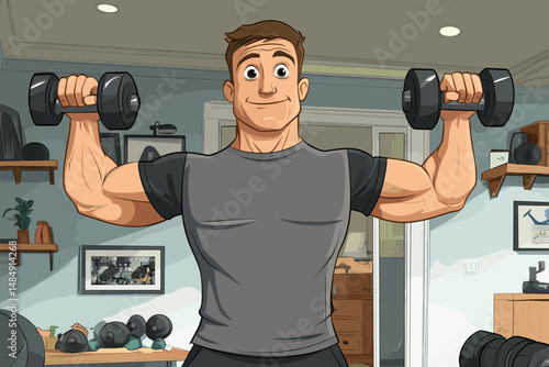 Energetic Workout Session in a Bright Living Room