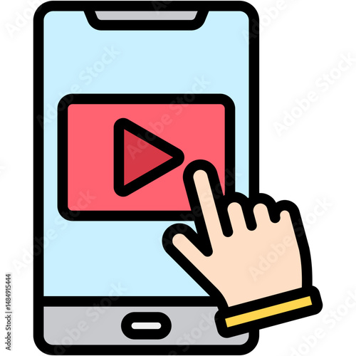 Interactive Content Colour Icon Vector Illustration
