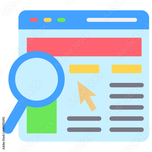 Seo Fill Icon Vector Illusrtation
