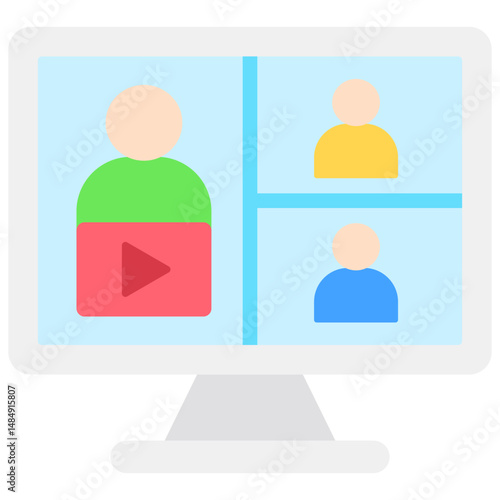 Webinar Fill Icon Vector Illusrtation