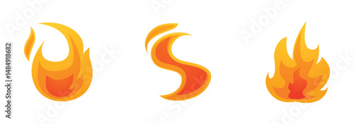 Set Icon Flames full color