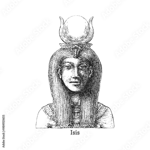 Isis, the Egyptian goddess, illustration in vector
