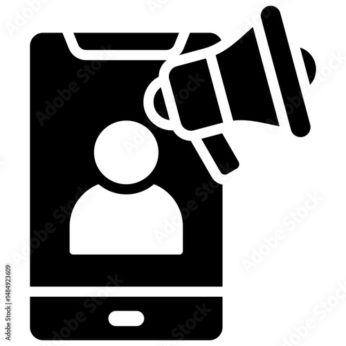 Influencer Marketing Solid Icon Vector Illustration