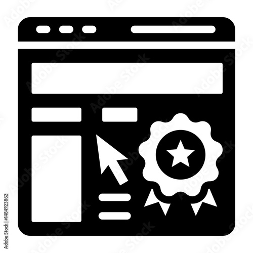 Branded Content Solid Icon Vector Illustration