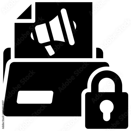 Data Security Solid Icon Vector Illustration