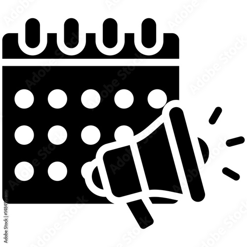 Event Marketing Solid Icon Vector Illustration
