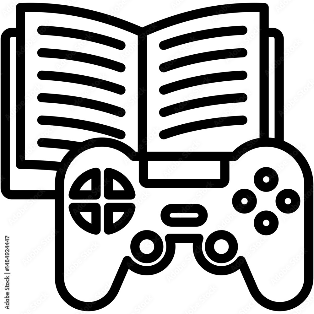 Fototapeta premium Gamification Lineal Icon Vector Illustration
