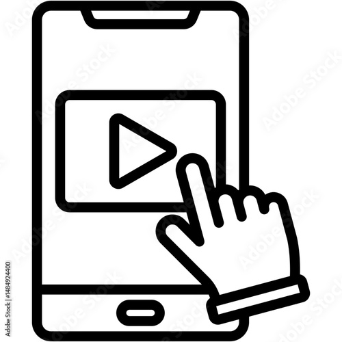 Interactive Content Lineal Icon Vector Illustration