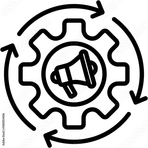 Marketing Automation Lineal Icon Vector Illustration