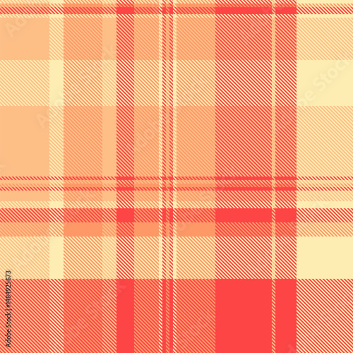 Vibrant coral and cream plaid pattern.  Perfect for textile design, fashion, website backgrounds, or scrapbooking.  A seamless texture with a cheerful, summery feel, evoking warmth and optimism.