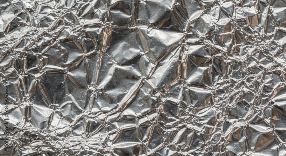 Silver Crumpled Foil Background Texture Silver Crumpled Foil Background Texture