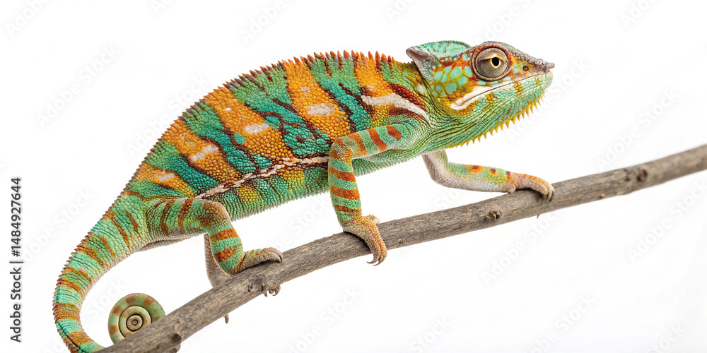 Obraz premium chameleon on a white background