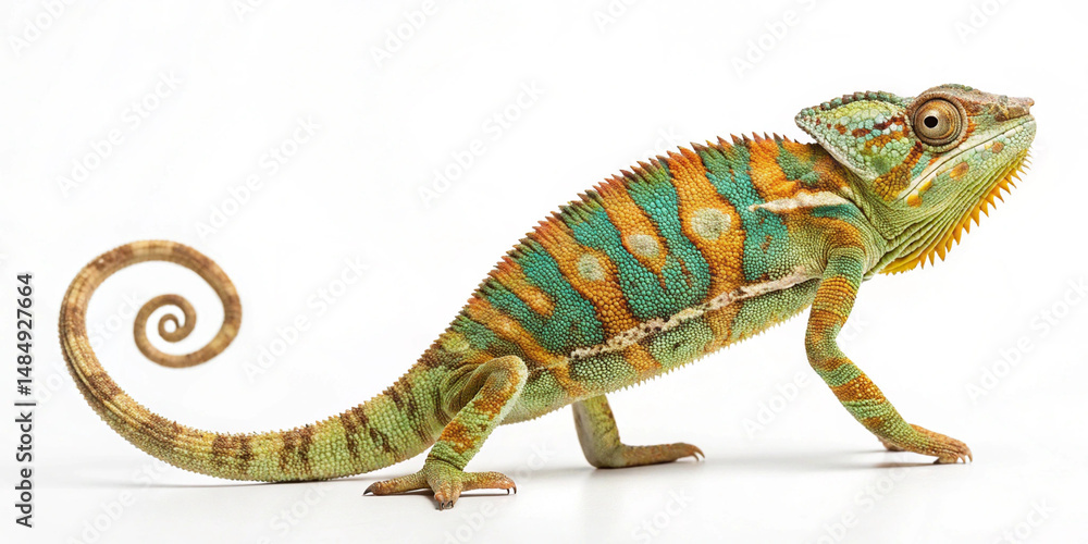 Obraz premium chameleon on a white background