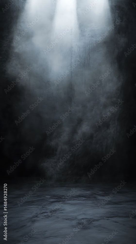 Dark Smoke Overlay Concrete Floor Studio, Abstract Wall Spotlight Background Dark Smoke Overlay Concrete Floor Studio, Abstract Wall Spotlight Background