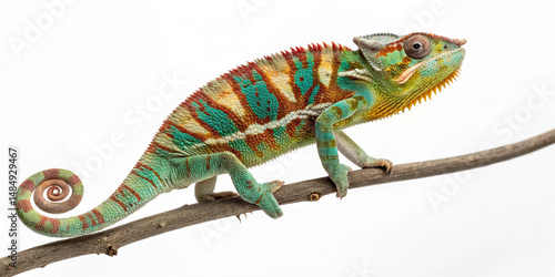 chameleon on a white background