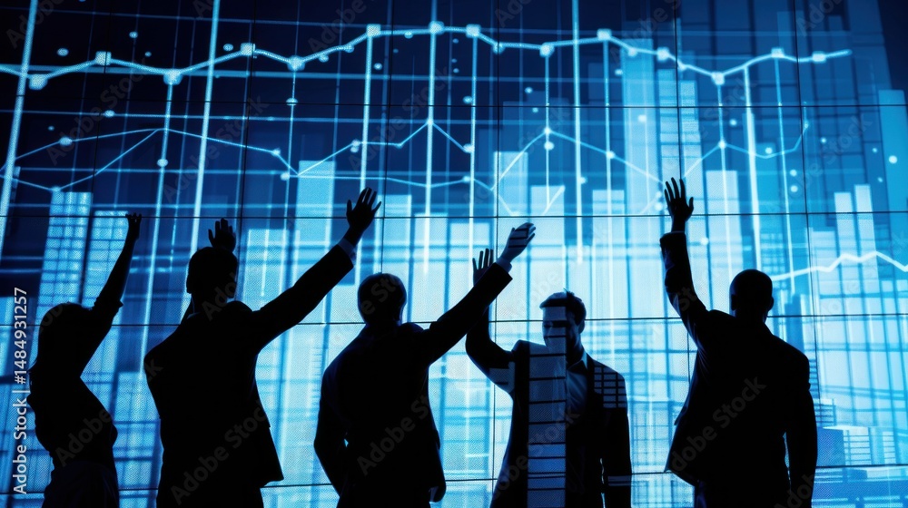 Team high-fiving in front of a graph stock photo --ar 16:9 --raw --v 6 Job ID: 23624d2a-b829-4a6b-97dc-24e29efab60d Team high-fiving in front of a graph stock photo --ar 16:9 --raw --v 6 Job ID: 23624d2a-b829-4a6b-97dc-24e29efab60d