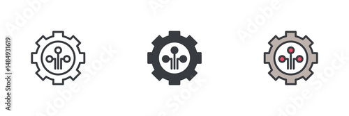 Smart technology different style icon set