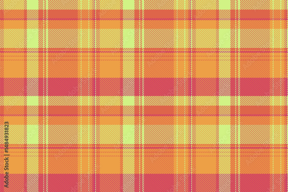 Obraz premium Cutout pattern texture fabric, amazing check seamless vector. Creative background textile plaid tartan in red and orange colors.