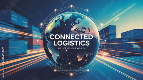 Connected logistics poster for seamless delivery promotion and branding