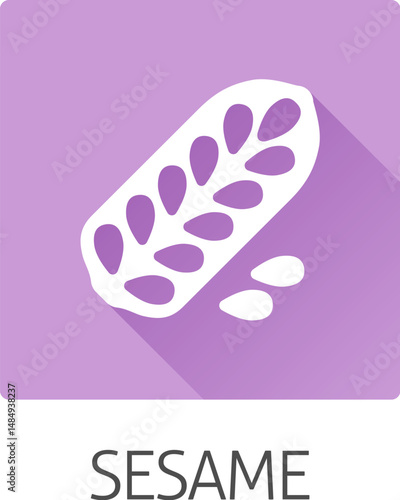 A sesame seed and capsule pod food allergen icon concept. Possibly an icon for the allergen or allergy.