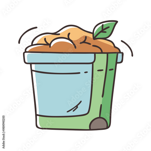 compost bin icon, compost bin vector illustration-simple illustration of compost bin, perfect for compost bin logos and icons