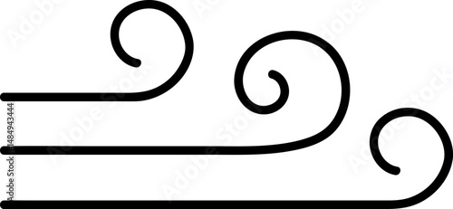 Wind icon isolated on transparent background. Air sign icon. Pixel perfect. Hand drawn Wind icon set. Blowing wind outline icons.