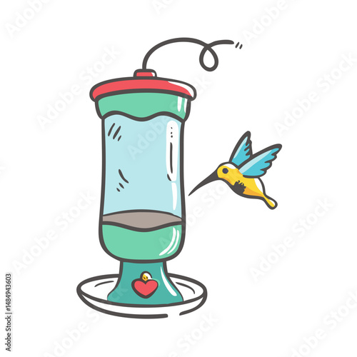 hummingbird feeder icon, hummingbird feeder vector illustration-simple illustration of hummingbird feeder, perfect for hummingbird feeder logos and icons