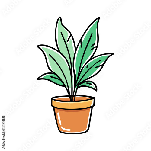 potted plant icon, potted plant vector illustration-simple illustration of potted plant, perfect for potted plant logos and icons