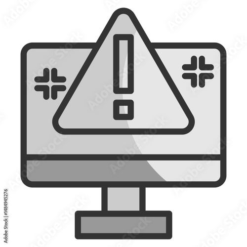 Cybercrime Alert Icon Element For Design