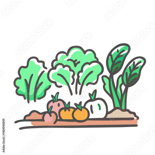 vegetable garden icon, vegetable garden vector illustration-simple illustration of vegetable garden, perfect for vegetable garden logos and icons