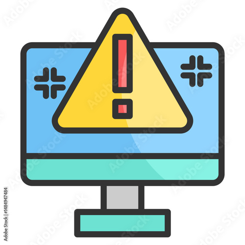 Cybercrime Alert Icon Element For Design