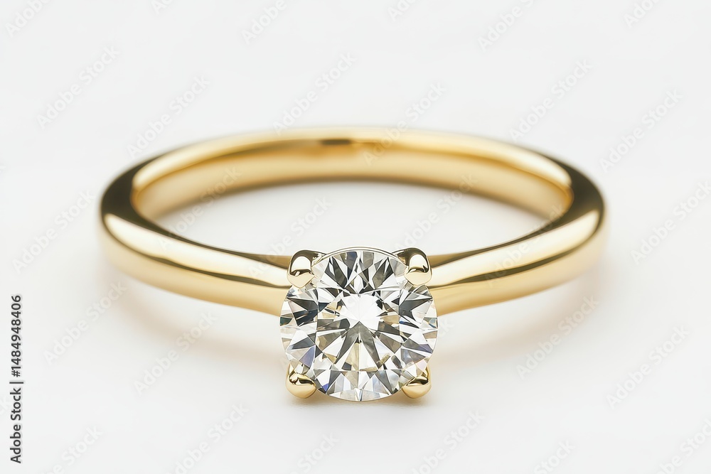 Solitary diamond on a yellow gold band (1) Solitary diamond on a yellow gold band (1)