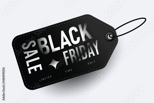 Black Friday Sale Tag for Exclusive Deals And Unique Luxury Modern Black Theme Tag Design 