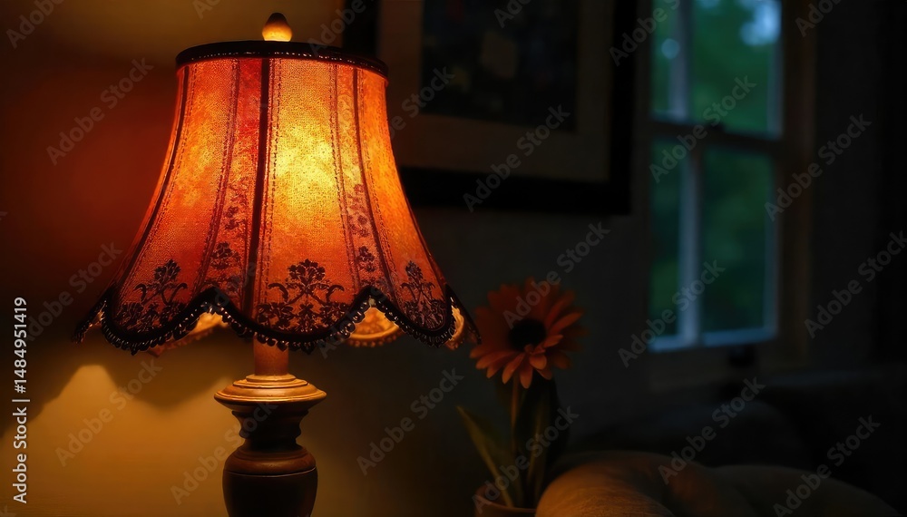 Intricate leather lampshade crafted with meticulous detail, casting a warm, ambient glow Perfect for rustic, bohemian, or vintage interior design , craft, atmosphere Intricate leather lampshade crafted with meticulous detail, casting a warm, ambient glow Perfect for rustic, bohemian, or vintage interior design , craft, atmosphere