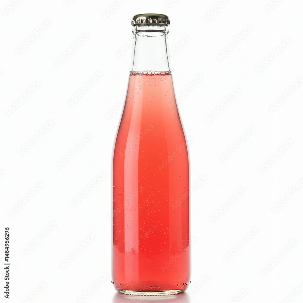 Refreshing Pink Sparkling Beverage in Glass Bottle Perfect for Summer Refreshing Pink Sparkling Beverage in Glass Bottle Perfect for Summer