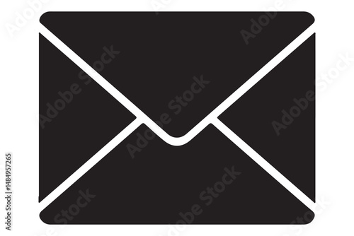 Simple Black and White Envelope Icon