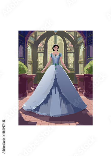 reflecting the opulence of the Baroque and Rococo periods. Skirts reached enormous proportions, thanks to the use of panniers, wide hoops that extended the skirt sideways. Bodices were tightly laced