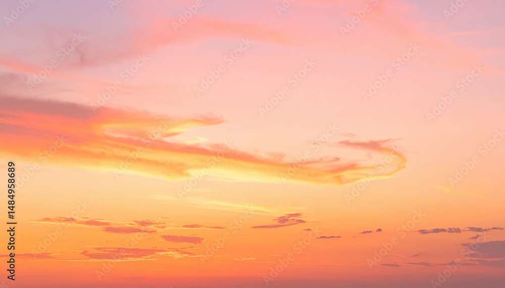 Fototapeta premium Serene sunset over horizon coastal view nature photography tranquil environment vibrant colors