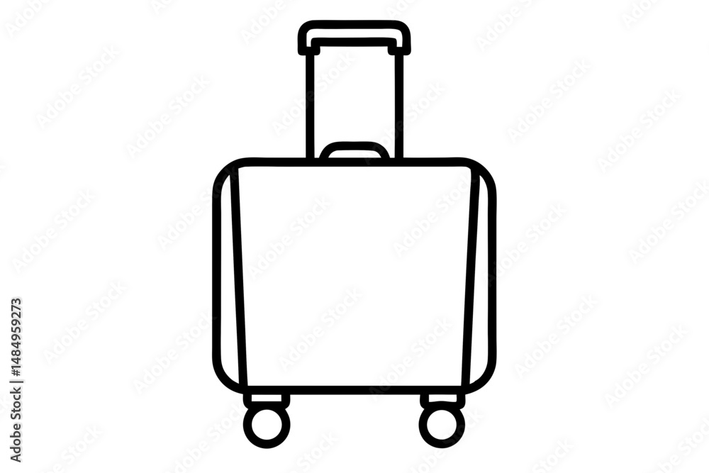 Rolling Suitcase Icon Line Art Travel Bag Luggage Rolling Suitcase Icon Line Art Travel Bag Luggage