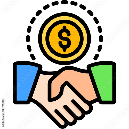 Closing The Deal Colour Icon Vector Illustration